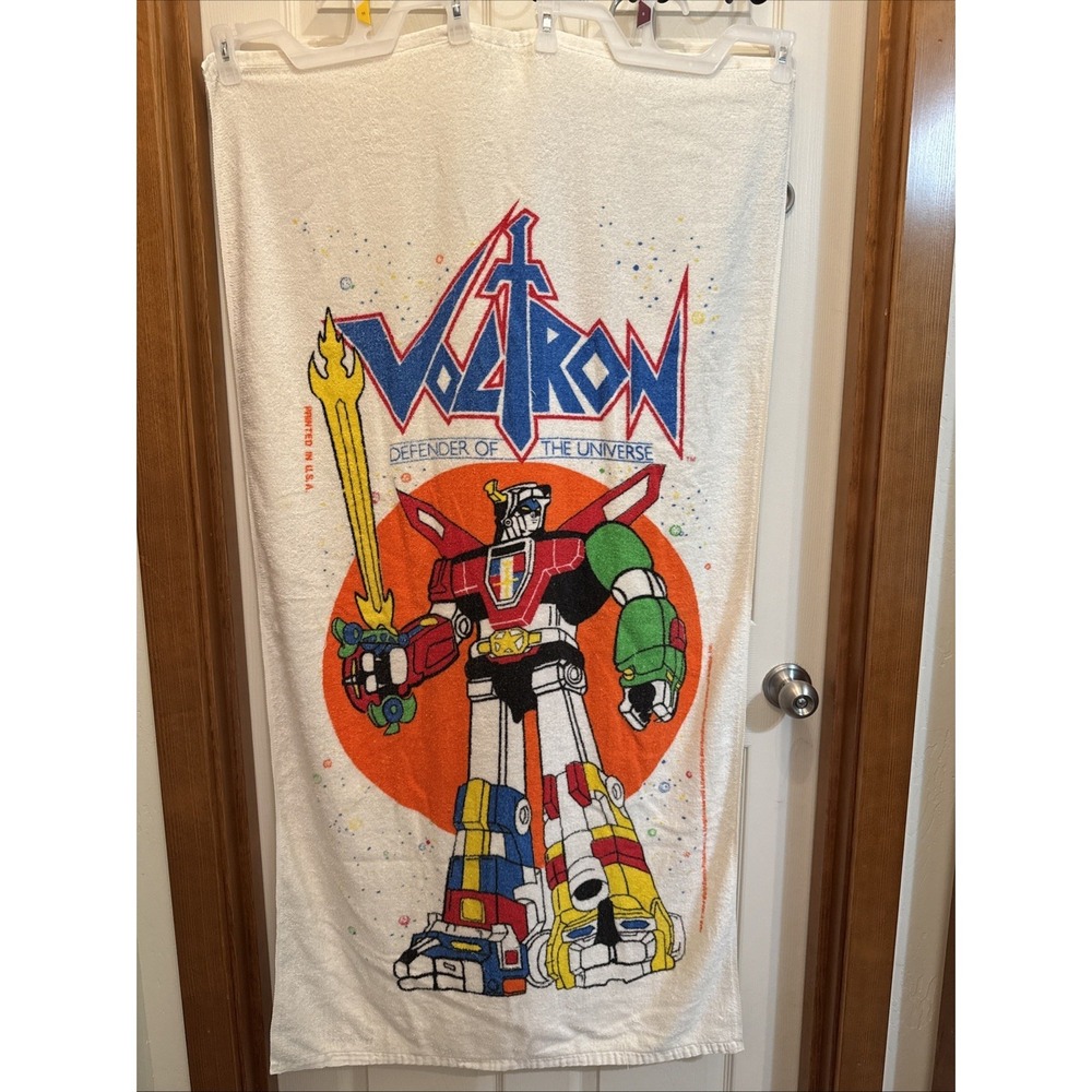 Vtg Voltron Beach Towel 1984 Defender Of The Universe Franco 80s